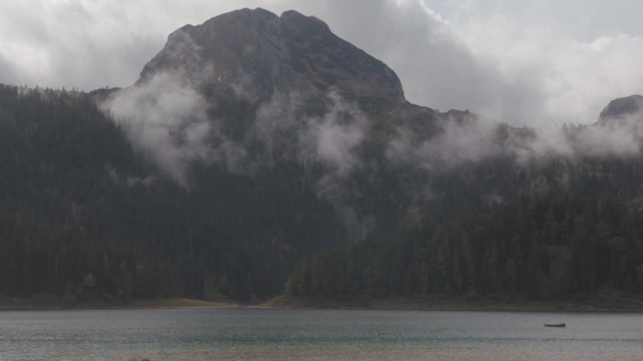 Misty Mountain Lake Landscape