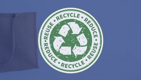 animación de reciclaje, reutilización, reducción de la bolsa de compras