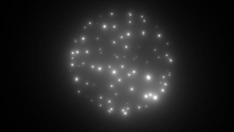 esfera de luces parpadeantes en el espacio - telón de fondo moderno en 3d para el estilo de vida nocturna, telon de fondo generado por computadora en 3d