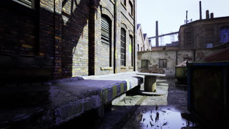 urban exploration of an abandoned industrial district at daytime
