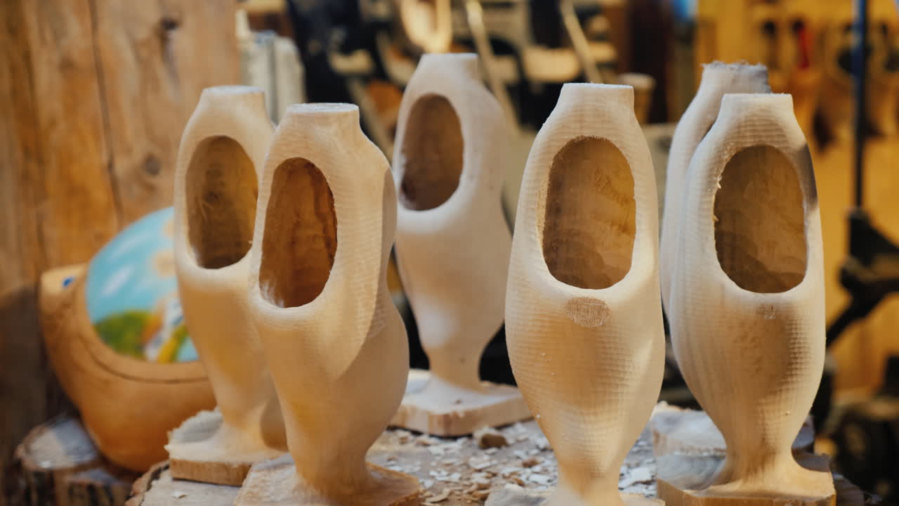 전통 네덜란드 나막신 만들기