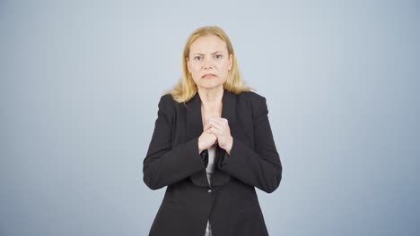 mujer de negocios con ansiedad de negocios.