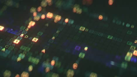 closeup shot of digital machine code seamless loop 3d render animation