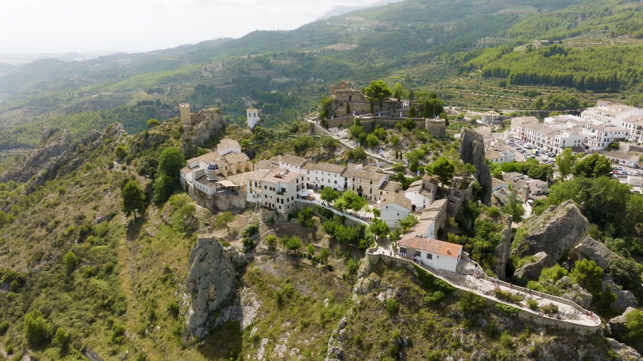Aerial View of a Picturesque Spanish Mountain Village