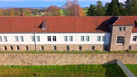 mauthausen, upper austria - a comprehensive view of mauthausen concentration camp - pan right shot