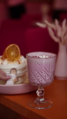 pink dessert drinks and treats