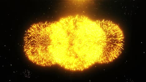 kiss me - gold sparkling text with fireworks