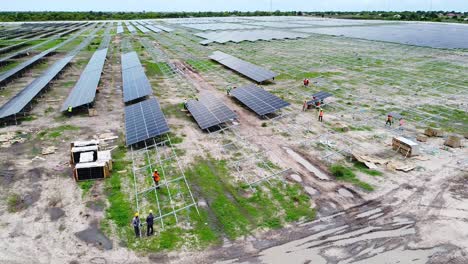 construction of a large solar farm