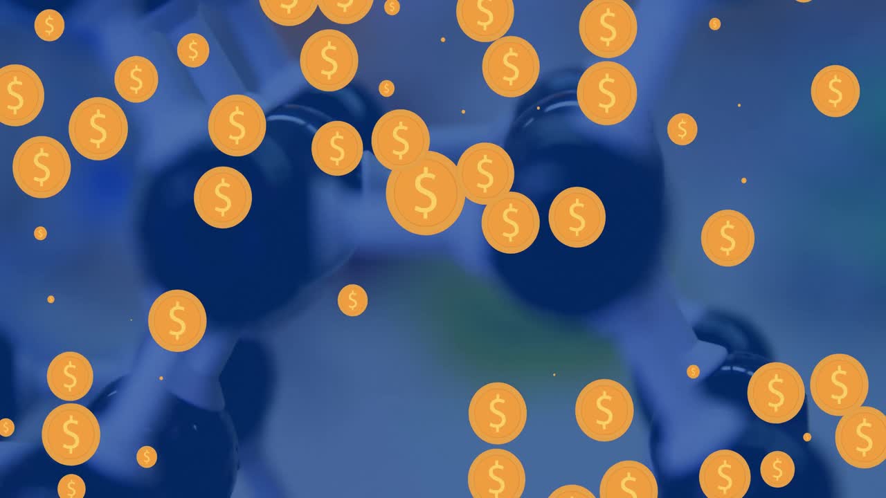 실험실 안경 위에서 박이는 b의 애니메이션