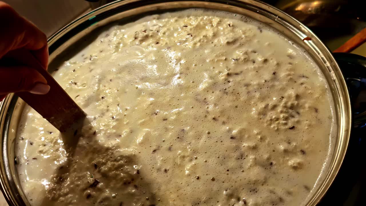 Homemade cheese making in Cesis, Latvia, rustic and authentic process