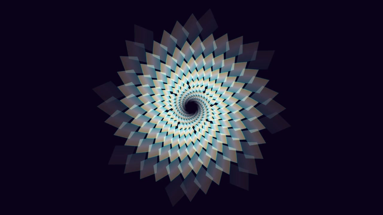 Abstract Geometric Spiral Animation with Rotating Diamond Shapes