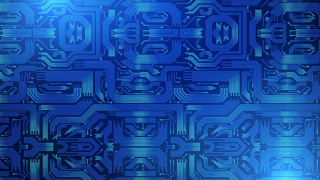 4k circuit board technology background high computer technology hitech blue digital backdrop circuit