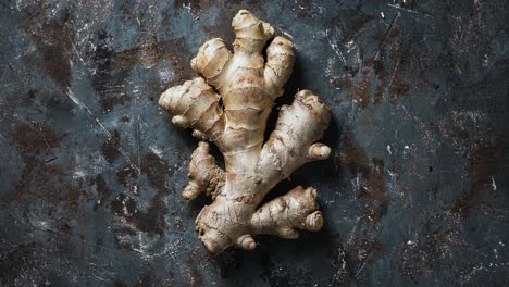 fresh ginger root on dark rustic background