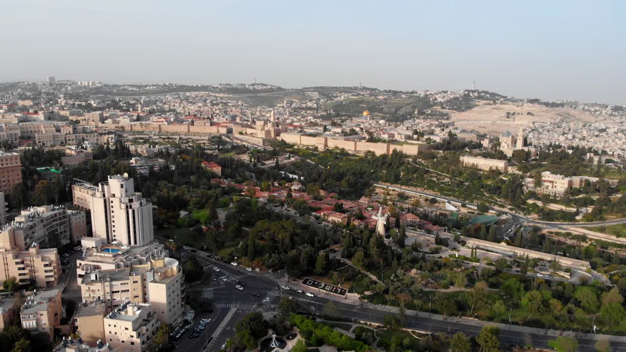la antigua ciudad de jerusalem vista desde el aire