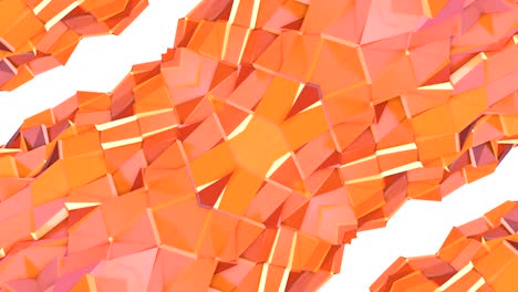 abstracto simple fondo 3d en color gradiente naranja, estilo low poly como fondo geométrico moderno o entorno matemático con efecto caleidoscópico. 4k uhd o fullhd bucle sin costuras.v1