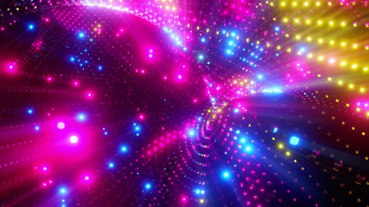 un patrón colorido, parecido al neón con luces y colores brillantes. animación en bucle