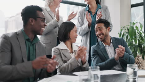 business people, applause and audience