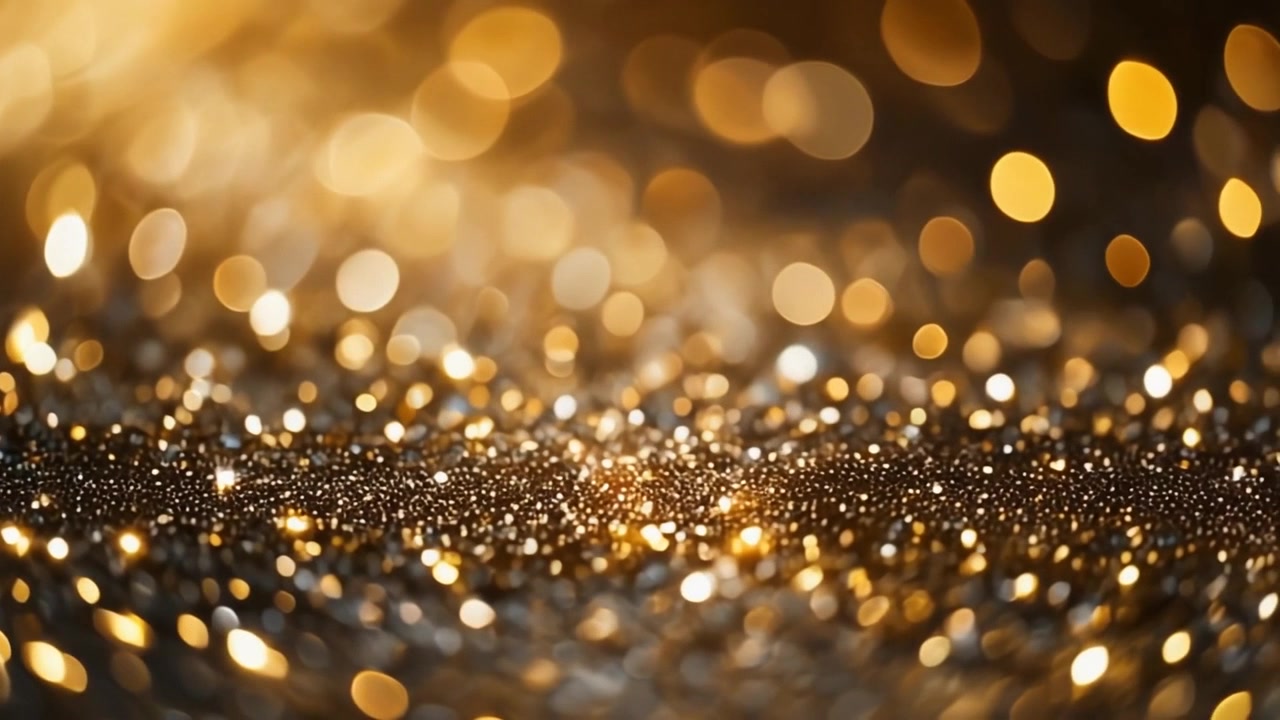 Sfondo astratto con glitter dorati ed effetti di luce bokeh soffusi