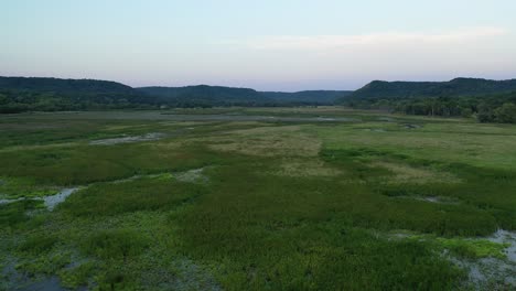 scenic wetlands at dusk