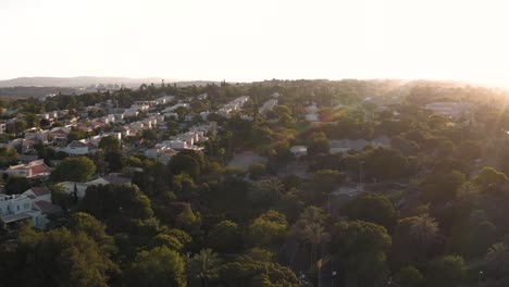 sunset on a small town