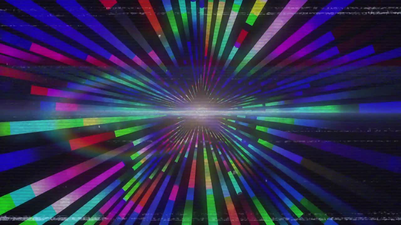 스크린 라인 간섭과 함께 라이트 쇼를 보여줍니다.