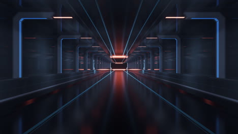 dark tunnel with technology structure, 3d rendering.