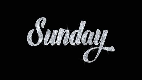 sunday text with glitter effect