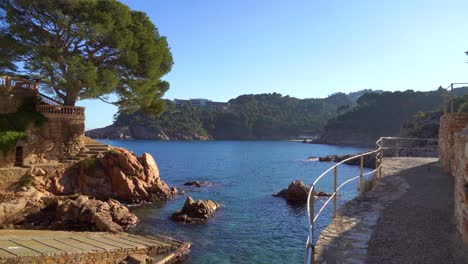 fornells aiguablava european beach in mediterranean spain white houses calm sea turquoise blue begur costa brava ibiza