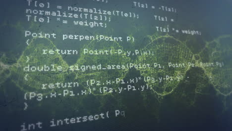 código de programación y animación de red neuronal a través de conexiones digitales verdes