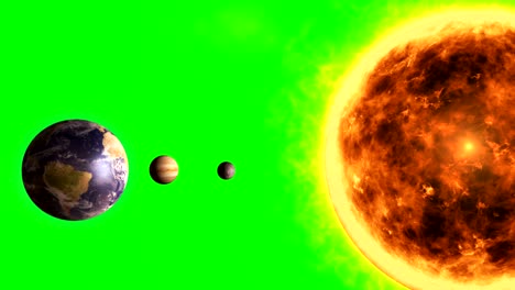 sistema solar con sol y planetas