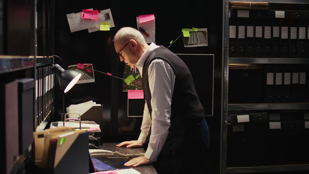 Detective working at his desk