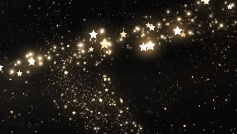 animation of light spots and stars over black background