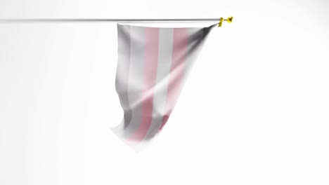 demigirl pride flag flutters against white background