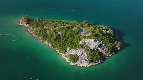 AERIAL-Shot-of-the-town-of-Ston-in-Croatia,-Europe