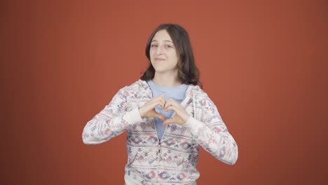 young woman giving motivational speech to camera.