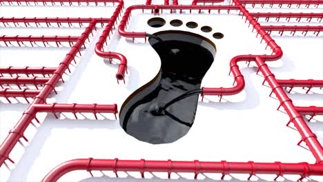 carbon footprint oil red pipeline pipe line foot print oil climate change 4k