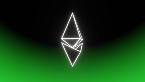 rising of the rotated ethereum on green background vj loop