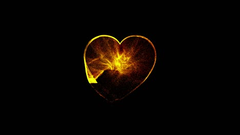 explosión con partículas en forma de corazón