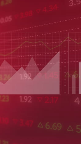 animación de datos financieros y gráficos sobre la bandera de china