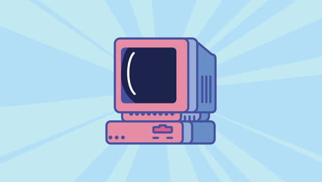 ilustración retro de la computadora