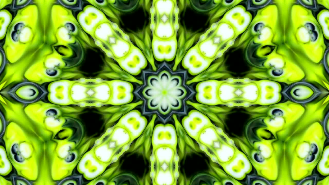 movimiento de caleidoscopio: círculos geométricos y formas de estrellas