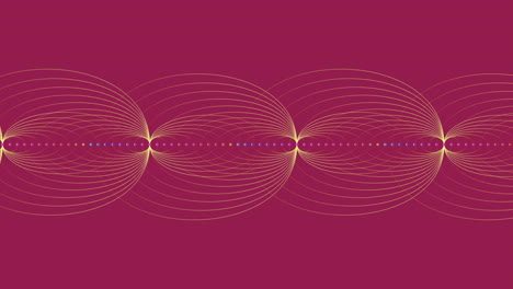 Spiraling concentric circles in pink and purple