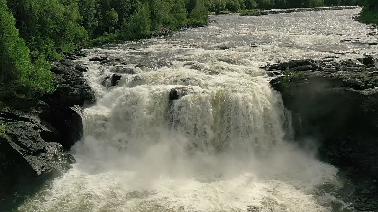 Ristafallet waterfall in the western part of Jamtland is listed as one of the most beautiful waterfalls in Sweden.