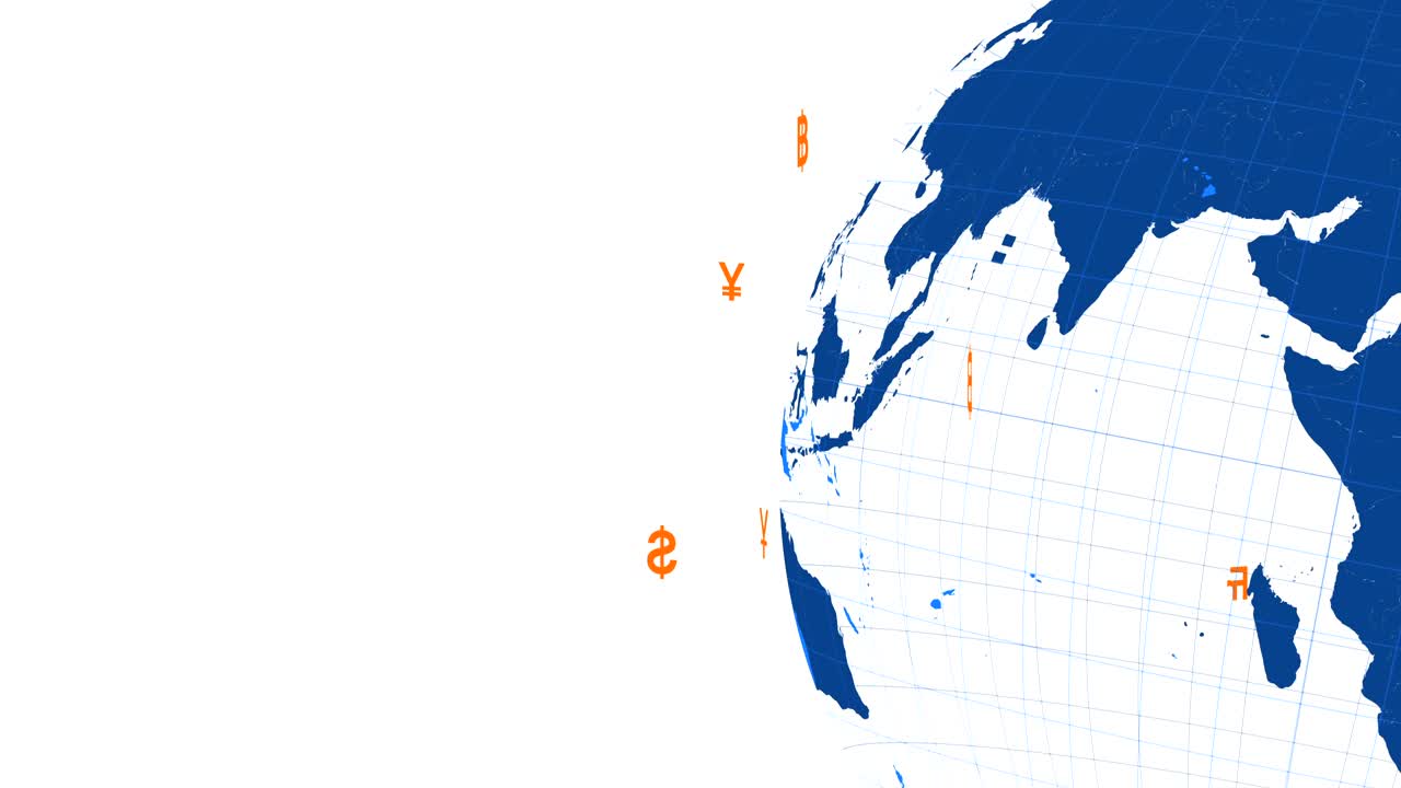 통화 표지판은 공허한 공간과 함께 투명하게 회전하는 지구상에 있으며, 원활한 루프 (알파 채널) 입니다.