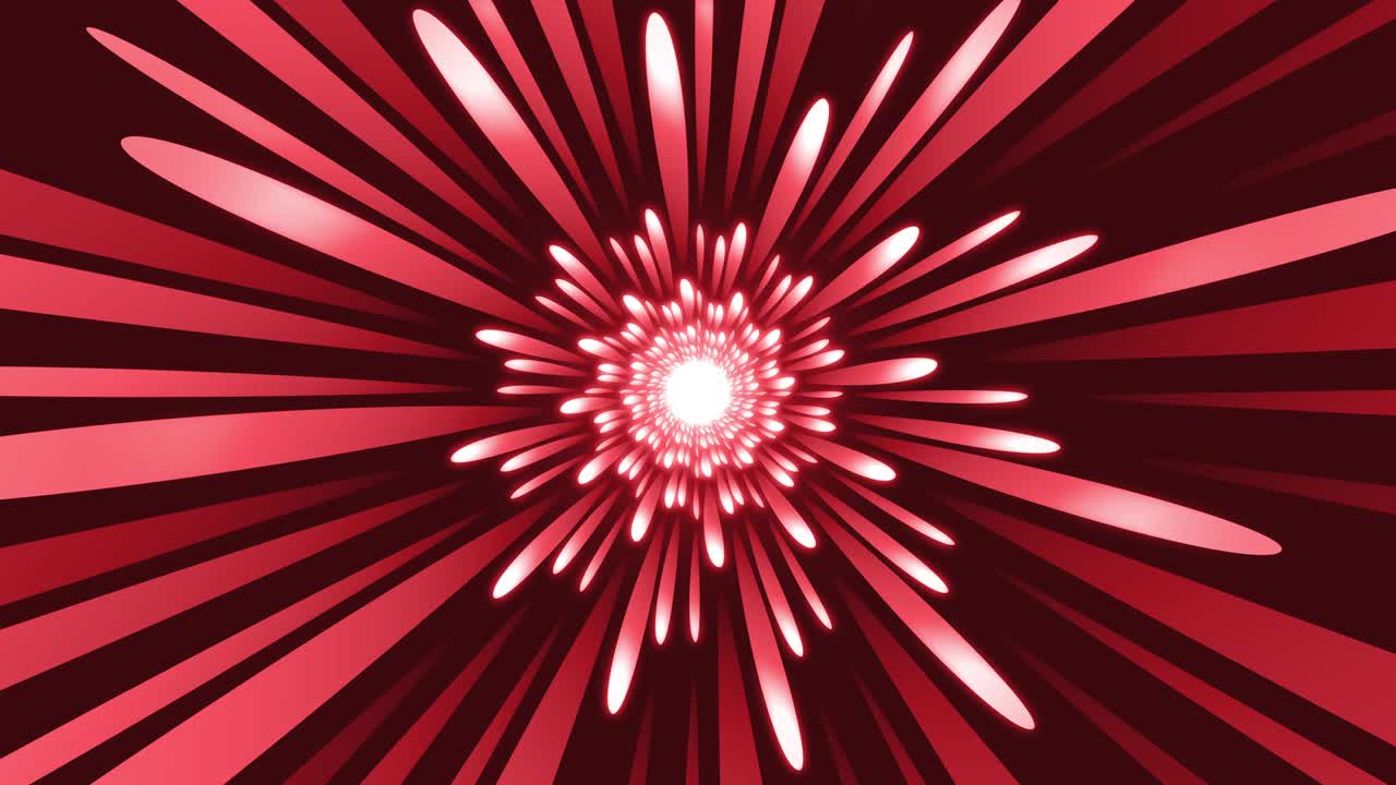 Red animated background with round stripes from center looped animation
