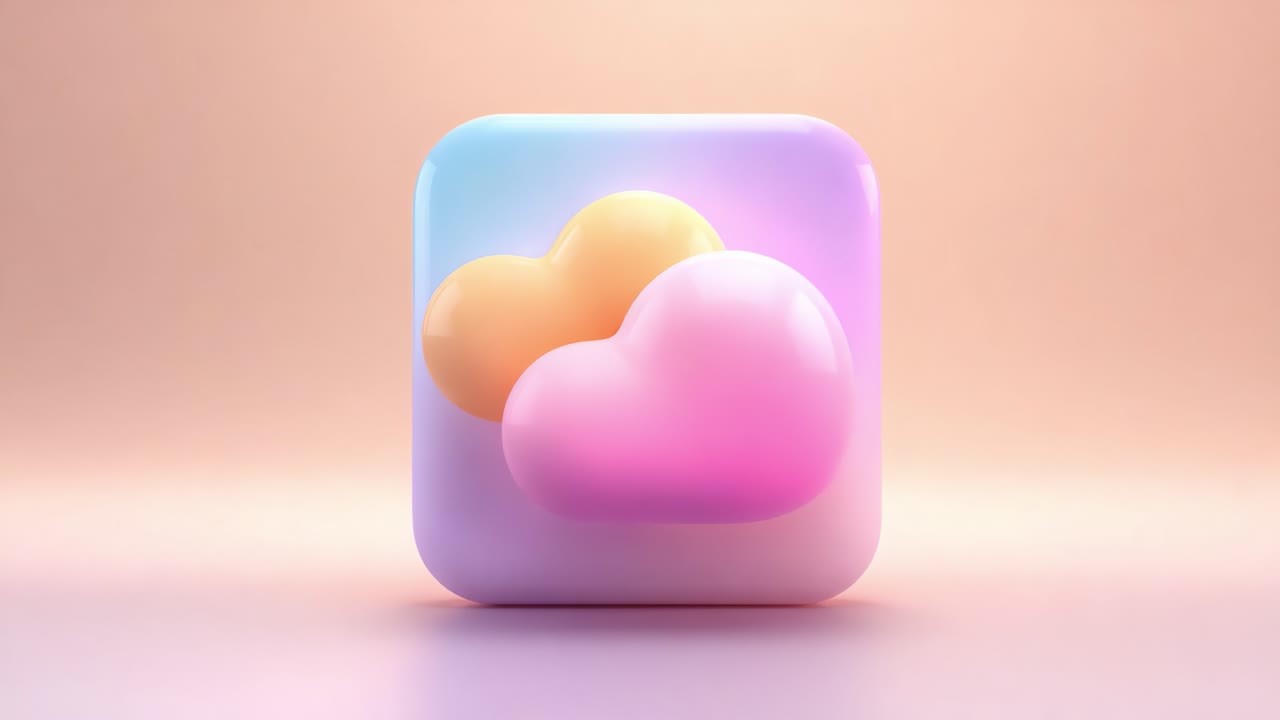 A pair of beautifully rendered stylized heart shapes, filled with soft gradients of pink and yellow, elegantly displayed in a subtle pastel background emphasizing their charm