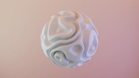 morphing fluid 4k seamless loop animation. amorphous white shell object on soft light background.