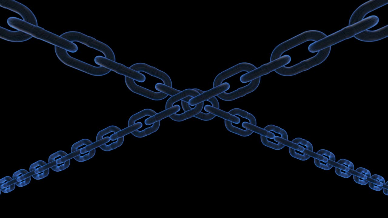홀로그램 블록 체인 링크 기술 루프 애니메이션