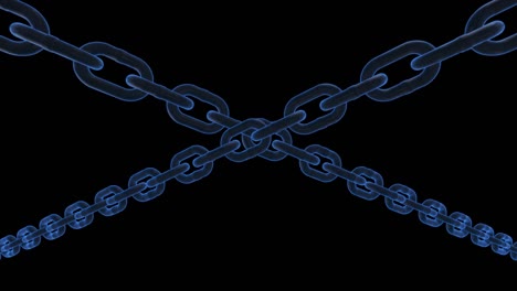 hologram block chain link technology loop animation