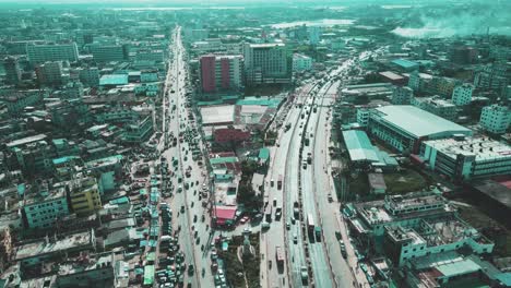 4k-Drone-shot-of-busy-road-where-vehicles-are-moving